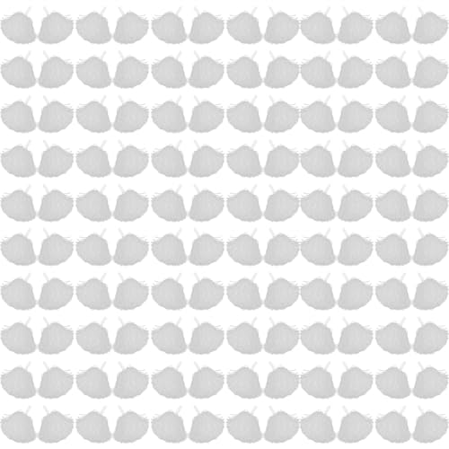 PullCrease 120 Pcs Cheerleading Pom Poms with Handles Cheer Pom Poms for Team Sports Football Games Lightweight Pompom for Cheer Camp Back-to-School Party Supplies Accessories(White)