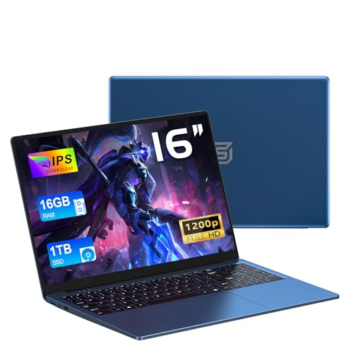 Chifuyou Ordenador Portátil 16 Gb Ram 1 Tb Ssd Pc Portátil Empresarial De 16 Pulgadas N150 3,6 Ghz, Win 11 Pro, 1920 X 1200 P, 6000 Mah, Teclado Retroiluminado - Azul Chifuyou Ordenador Portátil 16 Gb Ram 1 Tb Ssd Pc Portátil Empresarial De 16 Pulgadas N150 3,6 Ghz, Win 11 Pro, 1920 X 1200 P, 6000 Mah, Teclado Retroiluminado - Azul