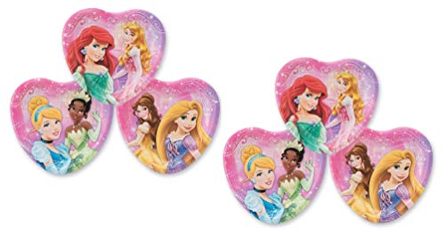 Disney Princess 8 ct Heart Shape Dessert Plates, (2 Pack)
