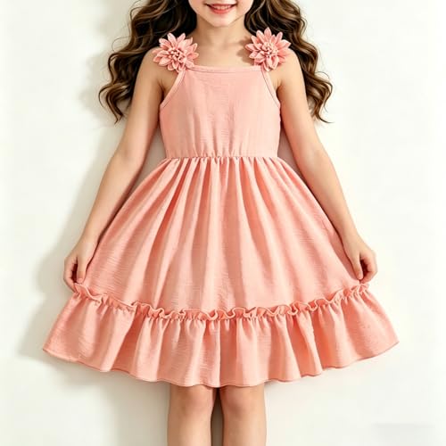 Robe d'été fille à fleurs 3D idéale pour les vacances à la plage - 3