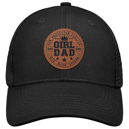 Image of World's Best Dad Ever Trucker Hat Baseball Cap Fathers Day Birthday Gifts for Dad from Daughter Son Black Fathers Day Hat