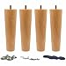 WEICHUAN Round Solid Wood Replacement Sofa Couch Chair Ottoman Loveseat Coffee Table Cabinet Furniture Wood Legs(8" Set of 4)