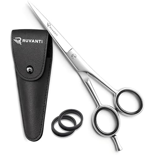 Ruvanti Hair Cutting Scissors - 6.5 Inch Sharp Hair Scissors & Haircut Scissors for Women Men Kids, Stainless Steel Scissors for Hair, Home Hair Cutting Scissors Professional with Case