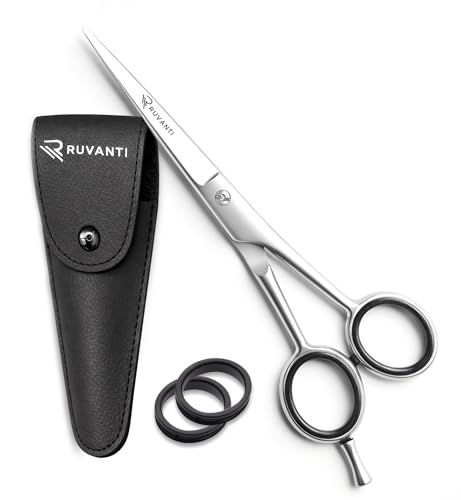 Ruvanti Hair Cutting Scissors - Professional Barber Shears for Salon & Home Use, Sharp Stainless Steel Hair Scissors with Ergonomic Grip, 6.5 Inch Right Handed