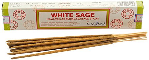Stamford White Sage Incense Sticks-15 Sticks, Bamboo, 7x15x23 cm