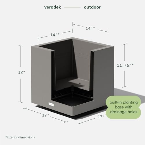 Image of Veradek Block Series Cube Planter - Square Outdoor Planter