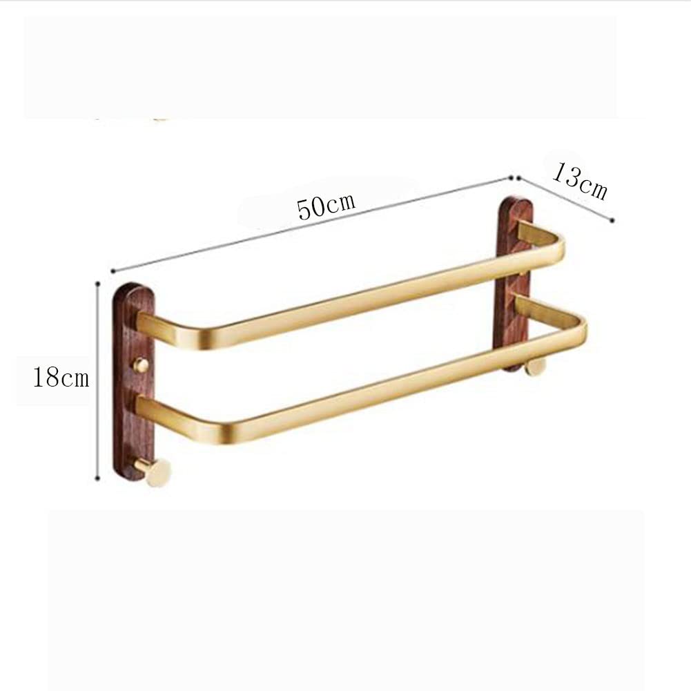 VOIV Toallero-no taladrar toallero Colgante-Barra para Colgar Toallas de baño/Aseo Almacenamiento fácil -Material de Madera Maciza, Ambiente Elegante, (Size : 50cm-2)