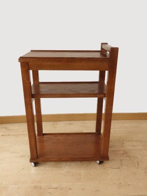 北海道手作り家具　ナラ材　木製　ワゴン　勇峰工芸（新） 北海道手作り家具 ナラ材 木製 ワゴン引出付 勇峰工芸（新） - メルカリ