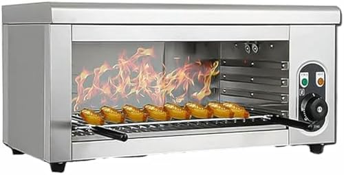 YGHBFRSZ Quesador Eléctrico Comercial Y Parrilla, Caldera De Salamandra De Alta Potencia De 2000W para Fundir, Tostar Y Parrillar Perfectamente, Horno De Acero Inoxidable De Temperatura Ajustable