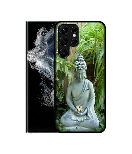 Image of Buddhism Design Premium 2D Printed Metal Back Case Cover for Samsung Galaxy S22 Ultra 5G