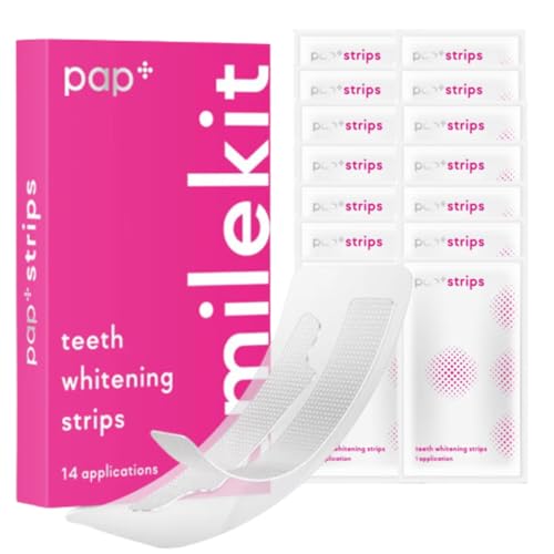 SmileKit Pap+ Teeth Whitening Strips | Teeth Whitening Kit | Teeth Whitening Strip | Teeth Whiteners | Teeth Whitening Powder Alternative | UK Supplier | Pack of 28 Strips 14 Treatments