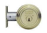 Medeco 11R522-05-1 Maxum Deadbolt, Double Cylinder, Polish Brass Finish, 2-3/4' Backset, 1-1/8' Faceplate