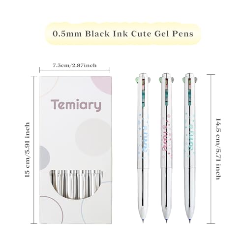 6 bolígrafos retráctiles 4 en 1 tinta gel de colores 0.5 mm miniatura 2