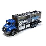 GLW Kids Truck Toys Cars Carrier Set Alloy Transporter Truck with 2 Die-Cast Car Toys for Boys Girls Blue Medium-Sized 10 Inch