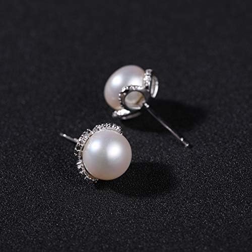 Vista 4 de Pendientes de perlas de agua dulce de 0.315-0.354 in para mujer de plata de ley 925 pendientes de trébol de cuatro hojas - VIKI LYNN, Perla, Perla