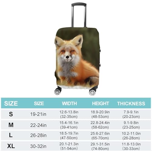 Funny Fox Luggage Cover, Elastic Luggage Protector Fits 19-32in Suitcases, Washable & Anti-Scratch Suitcase Cover for Men Women XL2