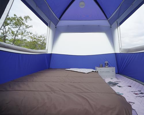 Image of Vidalido 3-4 Person Tent with 1 Mesh Door and 2 Large Mesh Window, Double Layer Waterproof Portable Family Cabin Tent, 4 Person Tents for Outdoor Camping Hiking