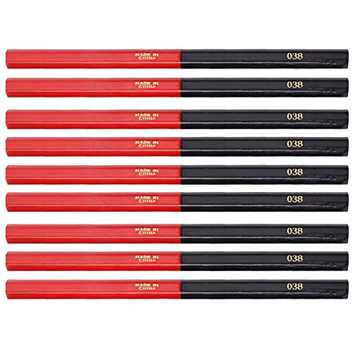 Crayon de charpentier en fil rond rouge et bleu pour traçage et écriture chantier