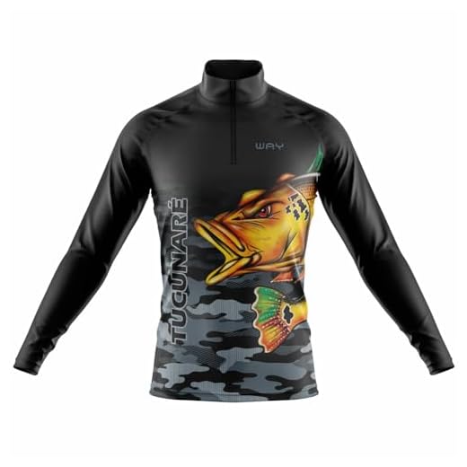 Camisa Camiseta Pesca Tucunaré Camuflado Manga Longa Masculina Proteção Uv50+ (BR, Alfa, G, Regular, Tucunaré Camuflado)