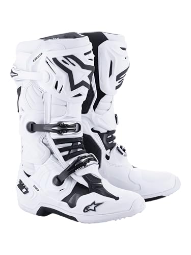 Image of Alpinestars Tech 10 Boots, High-Performance Motocross Boots, CE-Certified, 14, White