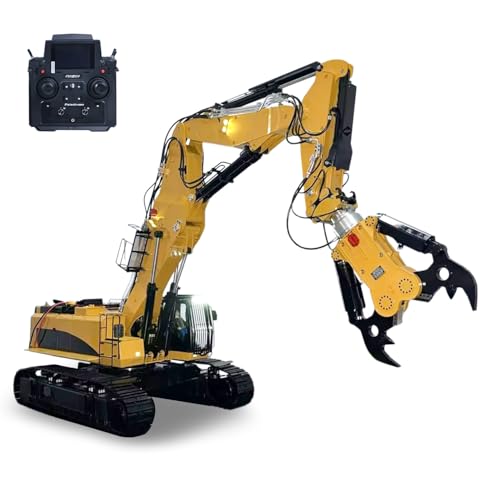 TOUCAN RC HOBBY 1/14 metal remoto controlado hidráulico pista excavadora 385CF RC excavadora motor sin escobillas sistema de luz Flysky PL18EV Lite Radio
