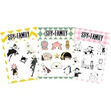 3-Pack Spy Anime Manga Vibrant Color UV Ideal for Laptop Car Window Truck Cooler iPad Notebooks Sticker Sheets