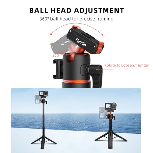 Image of BRDRC Action 5 Pro Tripod Accessories, 21 inch Extension Rod Mini Table Desk Selfie Stick Portable Handle Grip Quick Release Stand with Cold Shoe for DJI Osmo Action 5 Pro 4 3 Camera