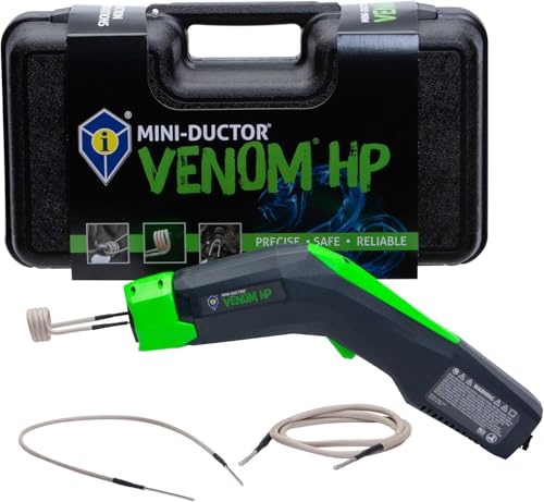 Induction Innovations - Mini-Ductor Venom HP (MDV-787E) - Handheld Induction Heater with 3 Basic Coils Rugged Carrier Case & Operations Manual to Safely Remove Nuts Bolts Bearings & More