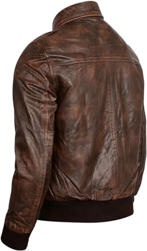 Hide & Seek Men’s A2 Aviator Air Force Cockpit Vintage Bomber Military Flight Pilot WWII Distressed Real Leather Jacket3