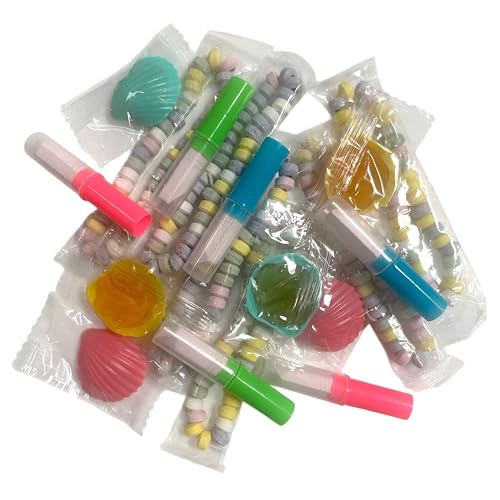 CAPTAIN PLAY Retro Süßigkeiten Klassiker Bonuspack mit Süße Ketten, Candy Lipstick und Schleckmuscheln, 18 Teile Mix in Einzelverpackung, 192g
