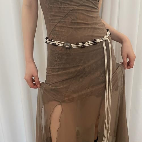 Waist Belt, Lady Western Waist Belt Delicate Beads Decors Braided Waist Chain for Banquets Dress Women Beach Getaways Waist Rope4