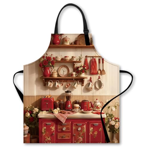 Image of Nuxovilar Cute Cooking Kitchen Apron, 26.77 * 30.7 Inches, Essential for Kitchen Cooking, Baking, Festive Gatherings
