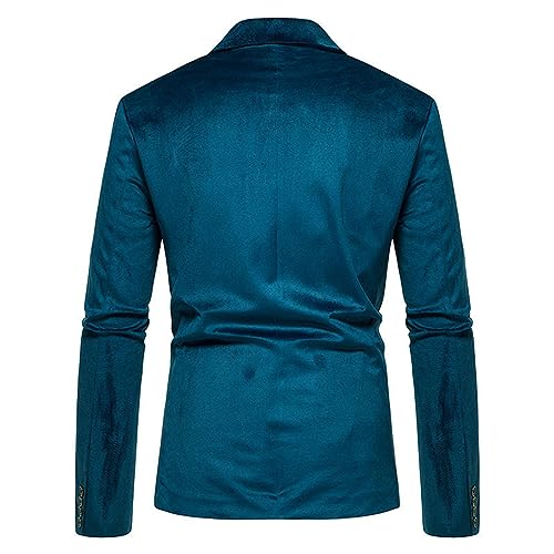 Mens Velvet Blazer Casual Solid Party Prom Wedding Tuxedo Two Button Suit Jackets Vintage Sports Coat2
