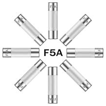 5A 250V 6x30MM Fast Blow Ceramic Fuses 5 Amp 250 Volt 0.24 x 1.18 Inch Fast-Acting Tube Fuse F5AL250V Pack of 10Pcs