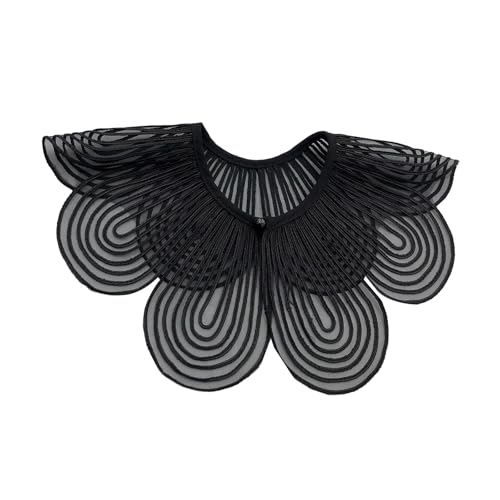 Sweet Embroidery Petals Decorative False Collar Capelet For Women Elegant Pearls Beaded Shawl Wrap For Wedding Dresses