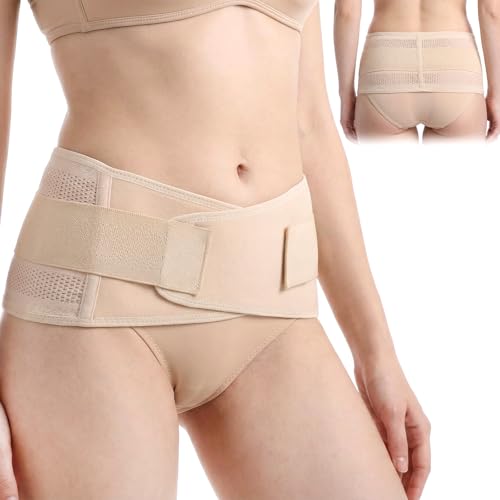 Breathable & Adjustable Lower Back Brace, Hip Brace for Women Men, Lumbar Support Braces Sacroiliac Belt for Sciatica Pain Relief, Skin Tone SI Joint Belt for Sciatic Pelvic Hip Leg Sacral (Size M)