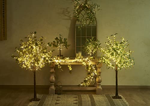 Hairui LED Baum Lichter Künstlicher beleuchteter Olivenbaum 4FT 160LEDs Warmweiß Künstliches Grünpflanzen mit Lichtern für die Dekoration der Hochzeitsfeiertagsfeier