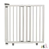 Lieferumfang: Geuther 2734+ schwenkbares Treppengitter für Kinder & Babys & Haustiere - inklusive Standard-Montagematerial - stufenlos einstellbar - Passung: 86-133 cm – Farbe: Natur