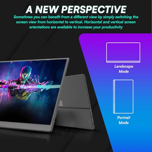 Image of 16.0 Inch FHD Portable Monitor | IPS Display | Ultra-Slim Foldable Screen Extender | USB Type-C & HDMI | Compatible with Laptop, PC, Mac, Smartphone (16.0 inch Inches)