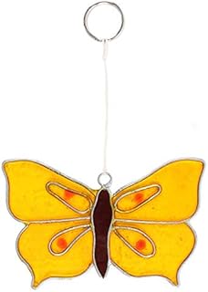 Jones Home & Gift Yellow Brimstone Butterfly Colourful Hanging Suncatcher Kitchen Window Garden Decorative Mobile