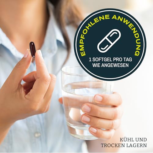 Liposomale Ubiquinol CoQ10 1000 mg – Hochdosiertes veganes Coenzym Q10 mit Phosphatidylcholin für optimale Aufnahme – Premium Nahrungsergänzung – 60 Weichkapseln (60 stück (1er Pack))