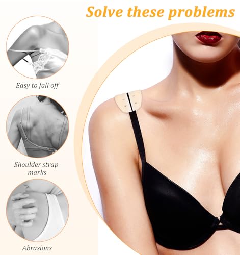 12 Pcs Silicone Bra Strap Cushions, Anti-Slip Shoulder Pads for Women, Soft Gel Bra Strap Holders to Prevent Slipping, Ease Shoulder Pain, Reusable Protectors for Wide, Thin Straps(Universal Fit)