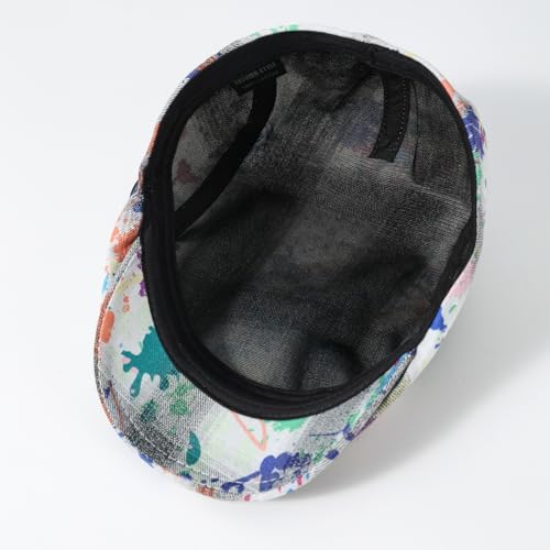 Image of Cotton Newsboy Cap,Breathable Ivy Gatsby Cabbie Beret Hat for Men's Women Driving Hunting Golf