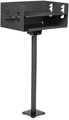 Ash & Ember Park-Style Park, 384 pies cuadrados en parrilla de carbón jumbo con anclaje de base, parrilla de parrilla de 22.5 x 16.5 pulgadas,