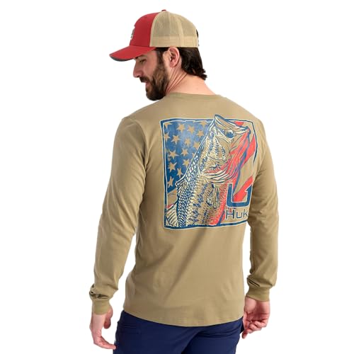 HUK Men's Kc Scott Pocket Tee, Comfortable Performance Fishing Long Sleeve T-Shirt with Chest Pocket
