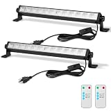 2 Pack 24W LED Shop Lights with Remote – 5400 lm 6000 K Daylight, 6.5 ft Plug-in Cord with Inline Switch, 180° Tilt, Graphene Cooled – Linkable Garage, Workshop, Warehouse, Yard Lighting