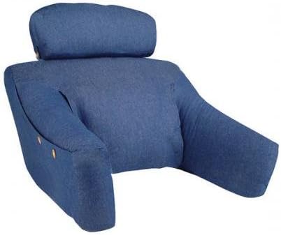 BDLF-DEN-H - Bedlounge Hypoallergenic Fill Bed Reading Pillow - Denim Blue - Regular