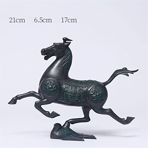 Statue de Cheval en Laiton Rétro | Objet d'Art pour Bureau et Salon