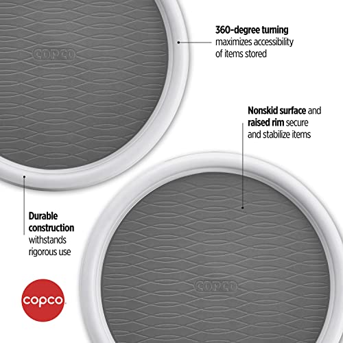 Image of Copco Lazy Susan Turntable Organizer Set of 2, 9 Inch Rotating Cabinet and Pantry Storage, Nonslip Surface with Outer Rim, Wipe Clean