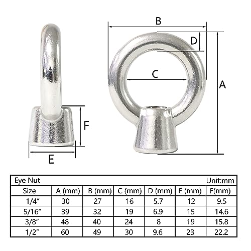 Nidaye N-DHLM 3/8 Inch Unc Marine Grade Lifting Eye Nut thumb #1